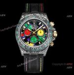 TW Factory Rolex Daytona DIW Motley Watch NTPT Carbon Black Fabric Leather Strap